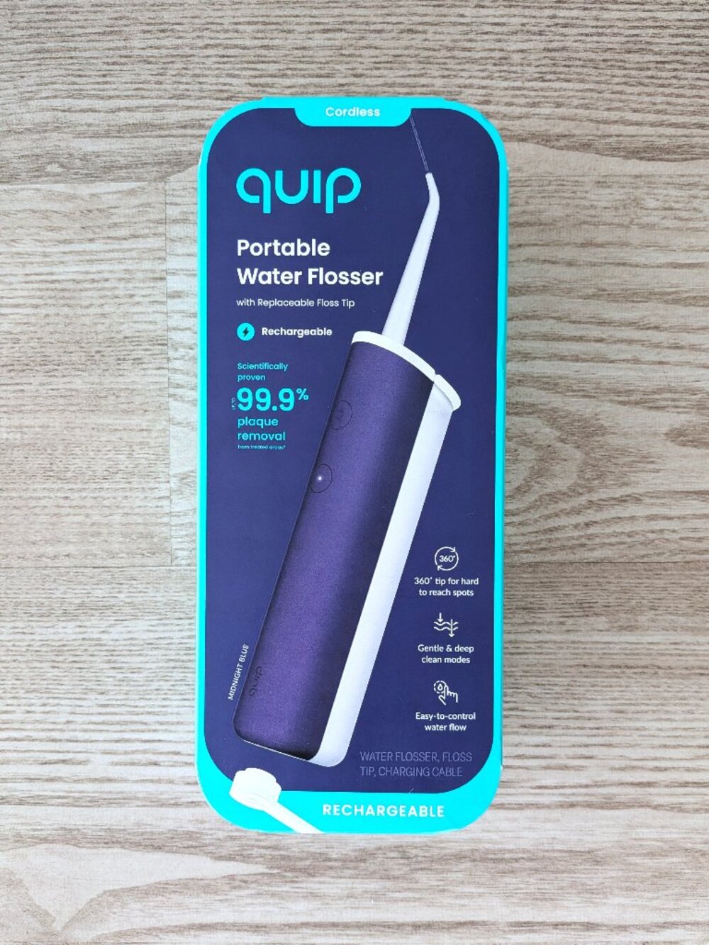 NEW Quip Water Flosser Cordless Rechargeable Dental Pick in Midnight Blue